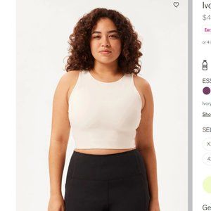 GF Collective Dylan Sports Bra High Neck Ivory Size Small